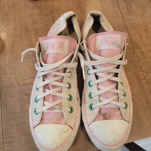 Pink & White Converse